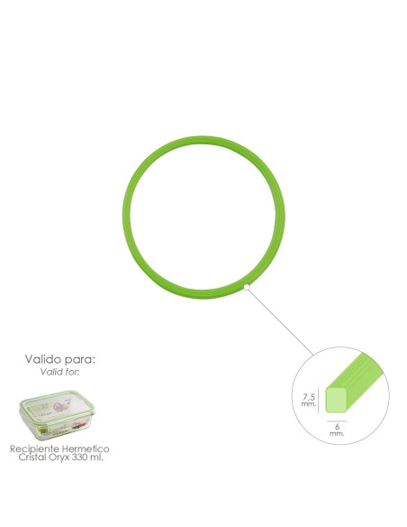 Anillo Silicona Para Recipiente Hermetico Cristal Rectangular 330 ml.
