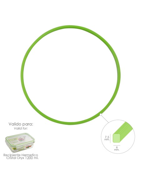 Anillo Silicona Para Recipiente Hermetico Cristal Rectangular 1.200 ml.