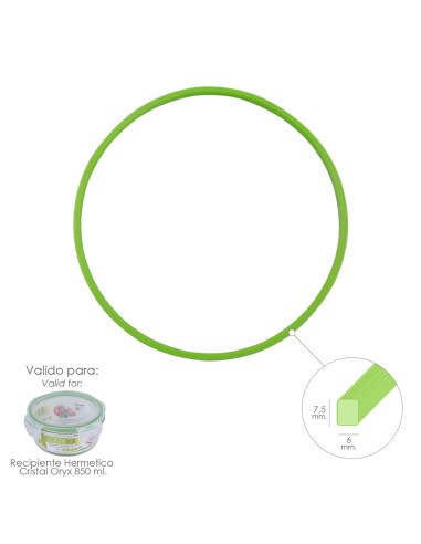 Anillo Silicona Para Recipiente Hermetico Cristal Redondo 850 ml.