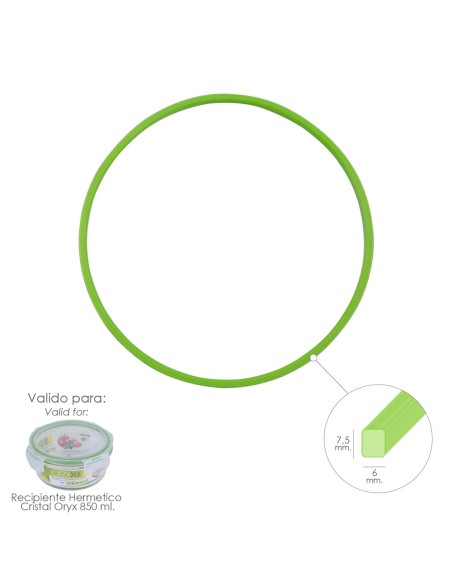 Anillo Silicona Para Recipiente Hermetico Cristal Redondo 850 ml.