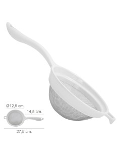 Colador Acero Inoxidable Ø 12,5 cm. Con Mango Plastico