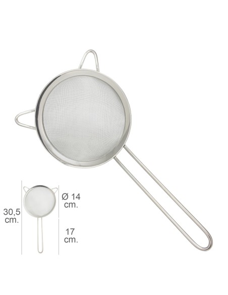Colador Acero Inoxidale Plus Ø 14 x 30,5 cm.