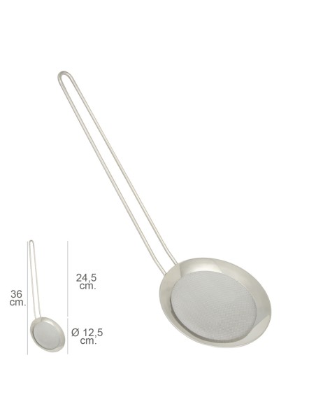 Espumadera Malla Acero inoxidable Ø 12,5 cm. Con Mango 24,5 cm.
