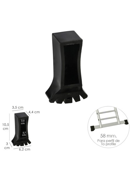 Contera Larguero Escalera 2 y 3 tramos / Escalera Multiposicional con Perfil 58 mm. Versión 2019