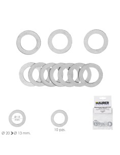 Adaptadores / Reductores Disco Corte Madera Ø 20 a Ø 13 mm. (Bolsa 10 piezas)