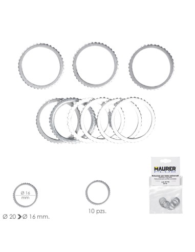 Adaptadores / Reductores Disco Corte Madera Ø 20 a Ø 16 mm. (Bolsa 10 piezas)