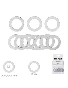 Adaptadores / Reductores Disco Corte Madera Ø 30 a Ø 20 mm. (Bolsa 10 piezas)