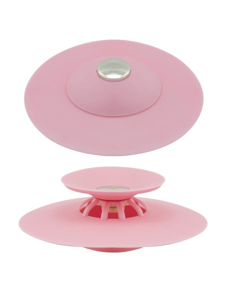 Tapón Universal Fregadero Lavabo Bañera Silicona Con Cestillo Ø 10 cm.