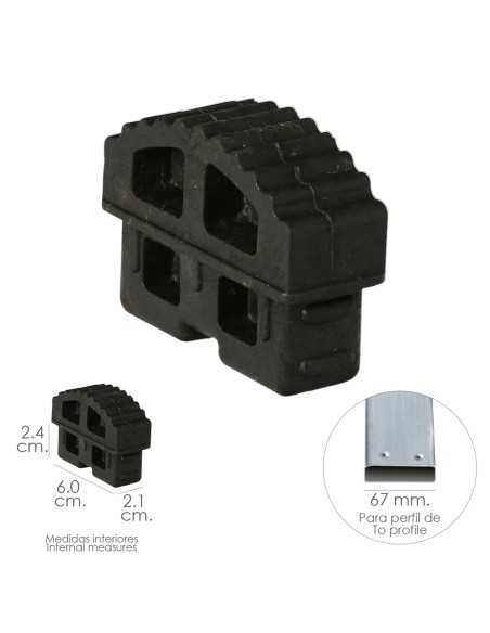 Contera Escaleras Telescopicas Perfil de 67 mm. Tramos Interior. Version 2019