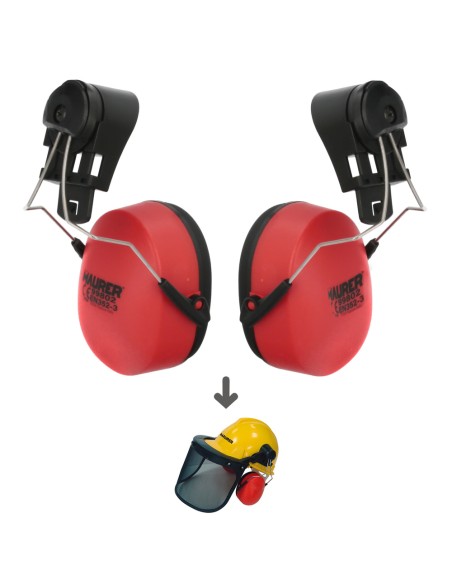 Recambio Protector Auditivo Para Casco Con Visera, Protector Facial De Rejilla y Protector Auditivo Maurer Modelo 99790