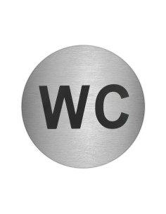 Placa Adhesiva "WC" Acero Inoxidable Ø 7 cm.