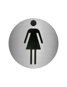 Placa Adhesiva Baño "Mujer" Acero Inoxidable Ø 7 cm.
