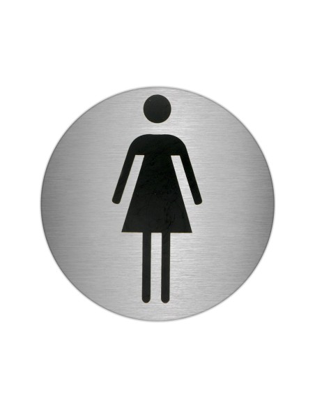 Placa Adhesiva Baño "Mujer" Acero Inoxidable Ø 7 cm.