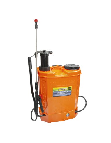 Sulfatadora Electrica A Bateria Doble Uso Bateria o Manual, Con Bateria Recargable 12 V / 8 Amperios