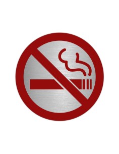Placa Adhesiva "No Fumar" Acero Inoxidable Ø 7 cm.