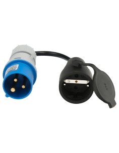 Adaptador de clavija CEE a Schuko, 2 polos + Tierra. Max. 16A. 230V