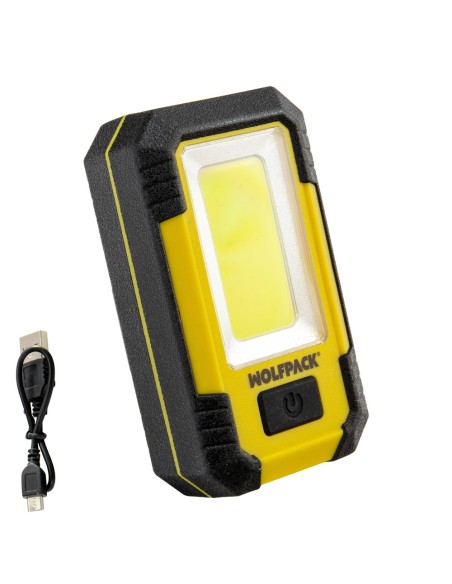 Linterna LED Profesional Compacta Engomada Bateria Recargable 500 Lumenes Con Función Powerbank, Iman, Soporte y Gancho