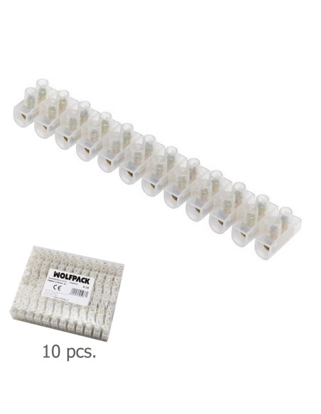 Regleta Ficha Empalme 3 Amperios / Seccion 4 mm. Envase De 10 Regletas de 12 Fichas Cada Una.