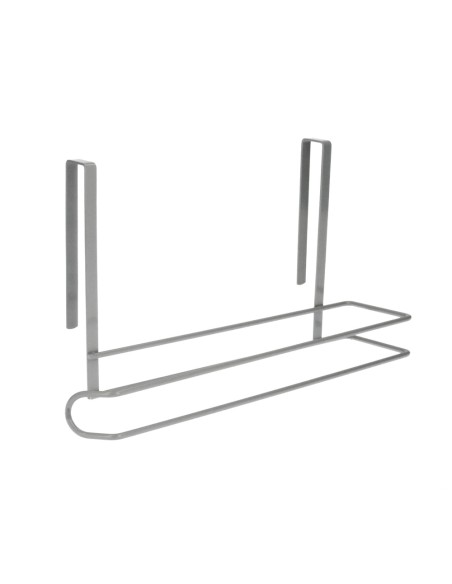 Colgador Portarrollos Papel Cocina, Acero Para Puertas, Encimeras, Muebles. 32,5x18x10 cm.