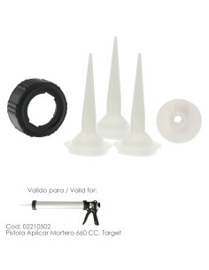 Set Accesorios para Pistola Aluminio / Acero Aplicar Mortero 660 CC. 02210502