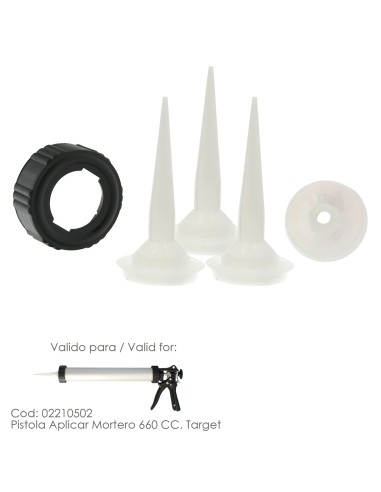 Set Accesorios para Pistola Aluminio / Acero Aplicar Mortero 660 CC. 02210502