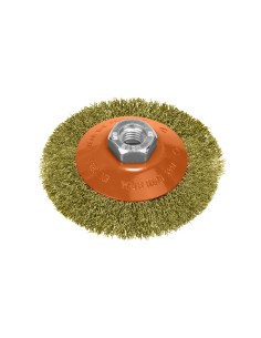 Cepillo Oblicuo Con Alambre De Acero Latonado Rosca M14, Ø 100 mm. Alambre de Ø 0,30 mm.