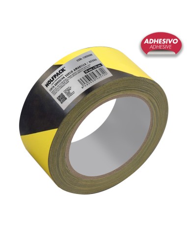 Cinta Señalizacion Adhesiva Suelo, Bicolor Amarilla Y Negra, 33 mt x 50 mm.