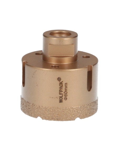 Corona Diamante Para Amoladora Ø 60 mm. Conexión Rosca M14. Corte Seco