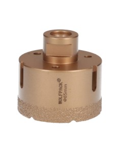 Corona Diamante Para Amoladora Ø 65 mm. Conexión Rosca M14. Corte Seco