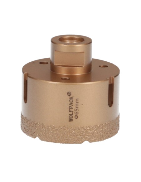 Corona Diamante Para Amoladora Ø 65 mm. Conexión Rosca M14. Corte Seco