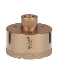 Corona Diamante Para Amoladora Ø 75 mm. Conexión Rosca M14. Corte Seco