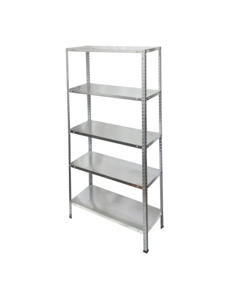 Estanteria Acero Galvanizado con 5 Baldas 150x75x30 cm. Baldas ajustables. Peso maximo 150 Kg.