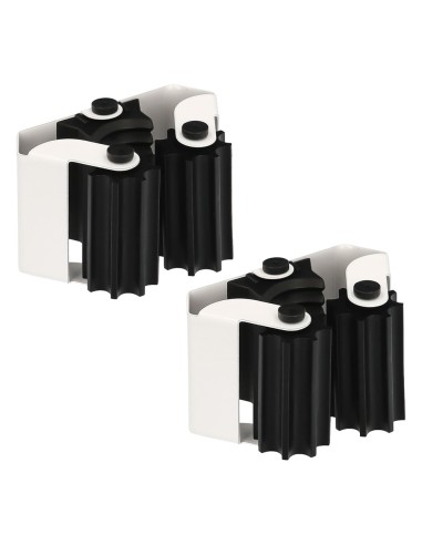 Colgador Adhesivo / Atornillable Para Escobas, Fregonas, Cepillos, Recogedores (Blister 2 piezas)