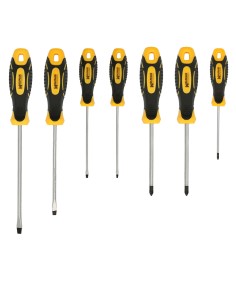 Juego Destornilladores Acero Cromo Vanadio 7 Piezas Con Mango Bimaterial