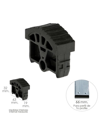 Contera Para Escalera Pronor 2 Tramos Con 10+10 Peldaños ( Perfil 66 mm.)