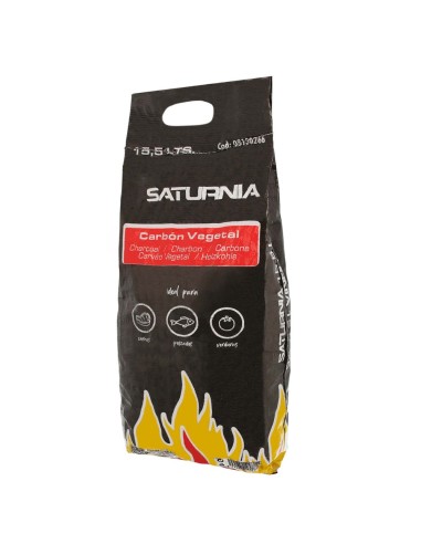 Bolsa Carbon Vegetal Para Barbacoas 15,5 Litros Carbon Duradero y Trozos de Gran Tamaño,