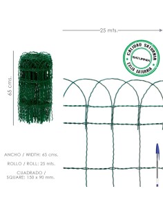 Malla Electrosoldada Plastificada Residence Altura 65 cm. Rollo 25 Metros