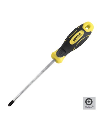 Destornillador Mango Bimaterial Phillips Nº 2 / 100 mm. Destornillador Plano, Cromo Vanadio,