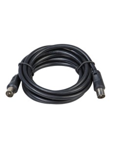 ProlongaciónTV Video Macho-Macho 2 metros / Ø 9,5 mm. Con Adaptador Macho-Hembra Color Negro