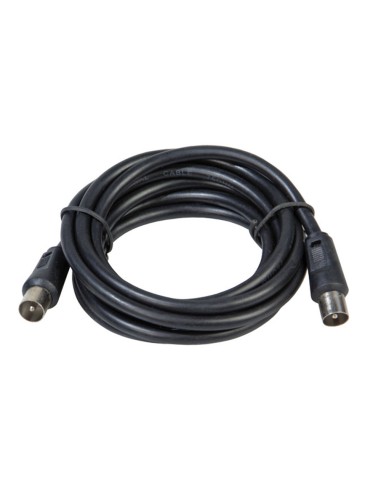ProlongaciónTV Video Macho-Macho 2 metros / Ø 9,5 mm. Con Adaptador Macho-Hembra Color Negro