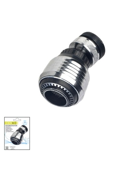 Atomizador Economizador Con Rotula Con Adaptador Macho / Hembra Cromo