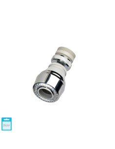 Atomizador Economizador Con Rotula Con Adaptador Macho / Hembra Cromado y Blanco