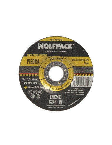 Disco Corte Abrasivo Piedra Ø 115 x Ø 22 mm. Espesor 3,2 mm. Disco Radial / Amoladora Universal Con Todas Las Amoladoras.