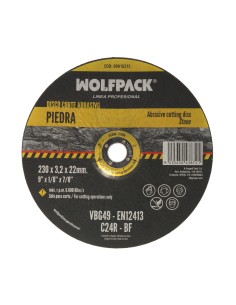 Disco Corte Abrasivo Piedra Ø 230 x Ø 22 mm. Espesor 3,2 mm. Disco Radial / Amoladora Universal Con Todas Las Amoladoras.