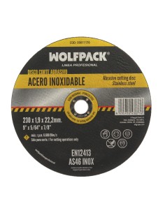 Disco Corte Abrasivo Acero Inoxidable Ø 230x Ø 22,2 mm Espesor 1,9 mm Disco Radial / Amoladora Universal Con Todas Las Amoladora