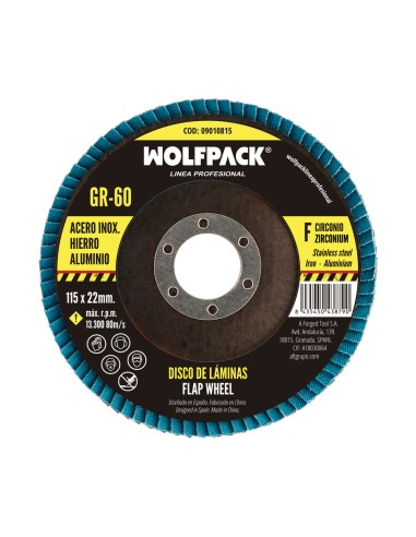 Disco Laminas Abrasivo Para Amoladora Ø 115 mm. Grano 60 Disco Laminado Acero, Disco Lija Acero Inoxidable, Disco Pulidor Acero