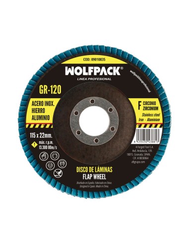 Disco Laminas Lija Circonio 115x22 mm. Grano 120