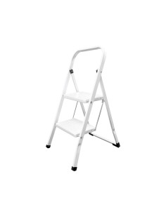 Escalera Domestica Acero 2 Peldaños, Escalerilla Blanca