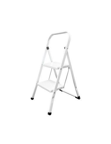 Escalera Domestica Acero 2 Peldaños, Escalerilla Blanca
