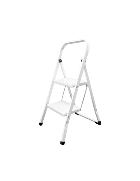 Escalera Domestica Acero 2 Peldaños, Escalerilla Blanca